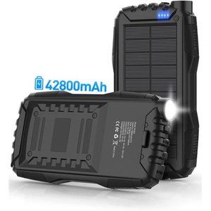 Solar Power Bank,Solar Charger,42800mAh Power Bank,Portable Charger,External